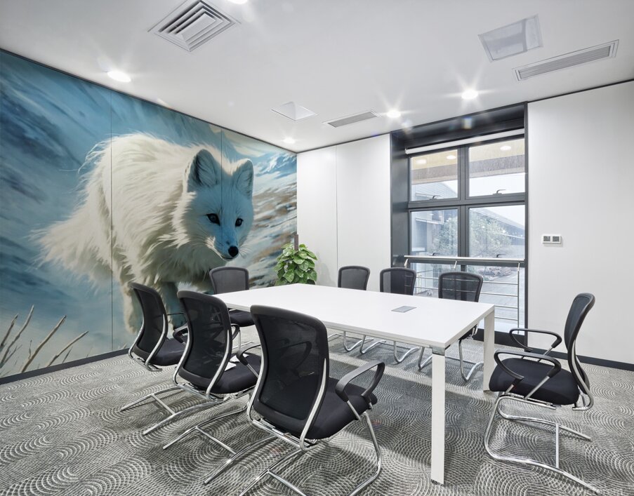 An illustration of an arctic fox with white fur  Wall Printing