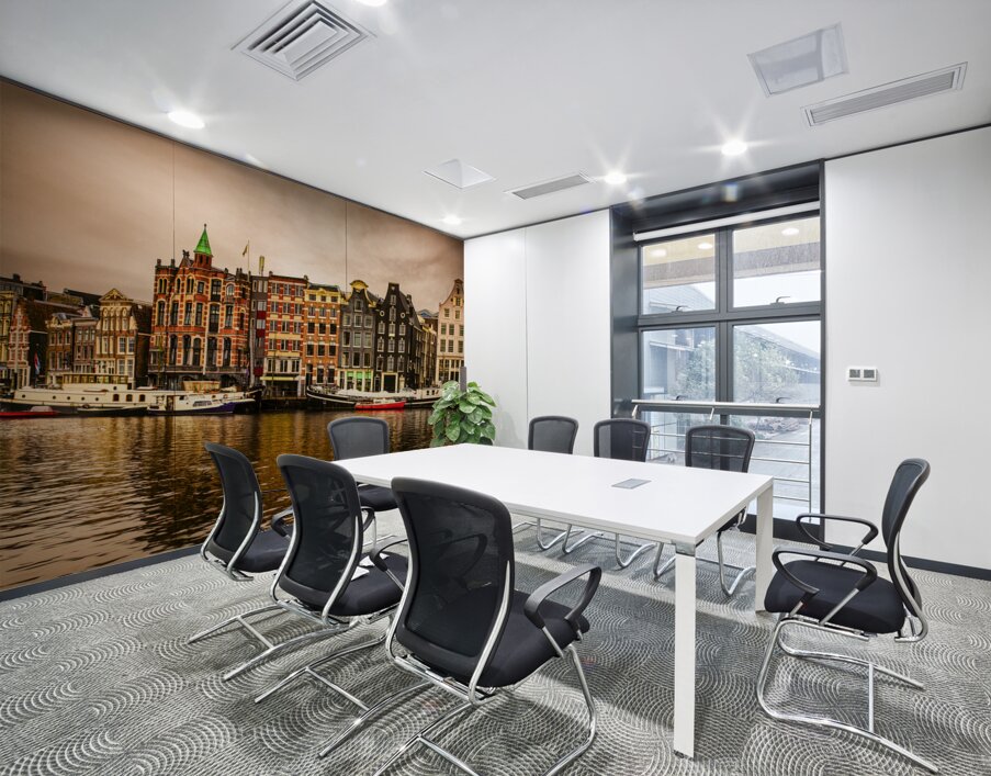 Amsterdam River Reflections at Sunset Wall Printing