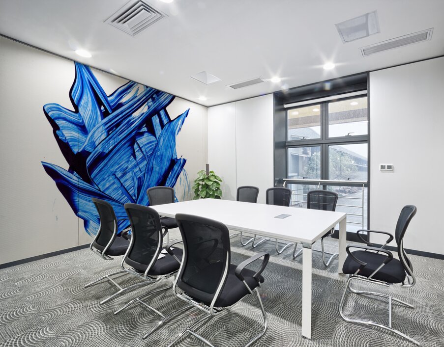 Abstract blue painting.   Wall Printing