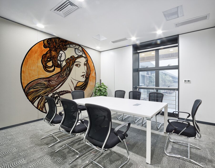 Stained glass window for the facade of the Fouque Wall Printing