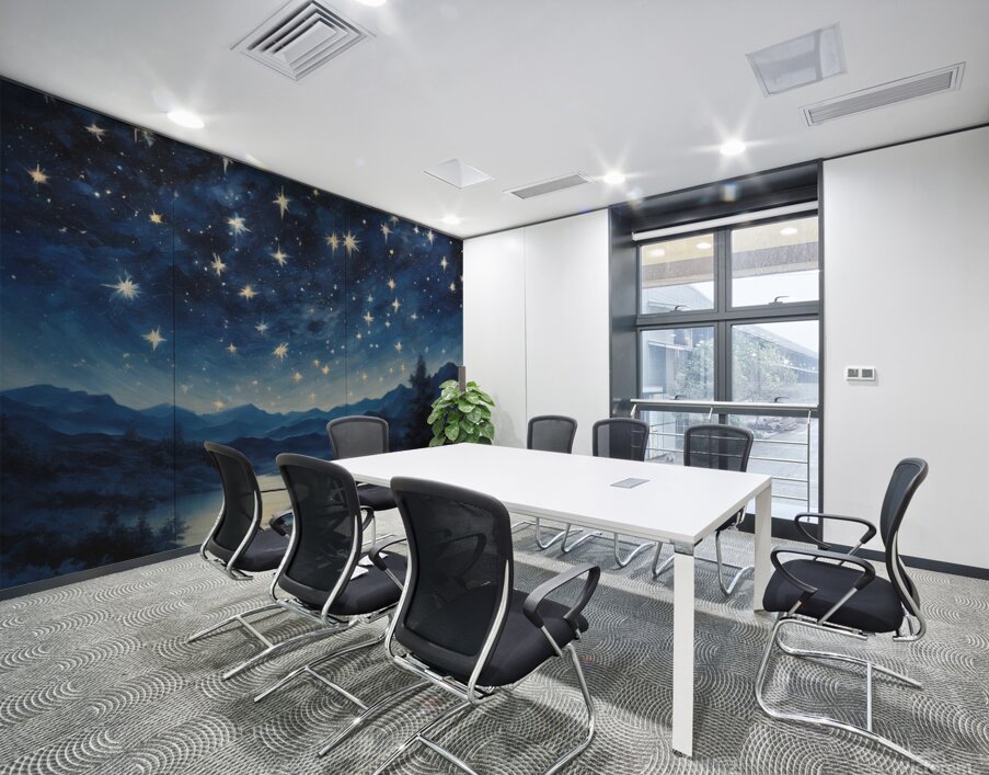 Gaze upon the heavens with this celestial masterpiece. Stars twinkle against a backdrop of deep indigo inviting viewers to lose themselves in the vastness of space and time. Wall Printing