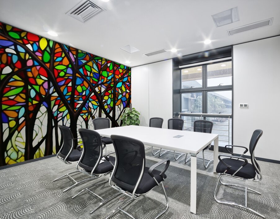Forest Stain Glass Wall Printing
