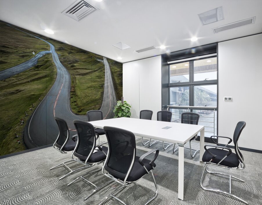 Aerial view of Cuckoo Bend Wall Printing