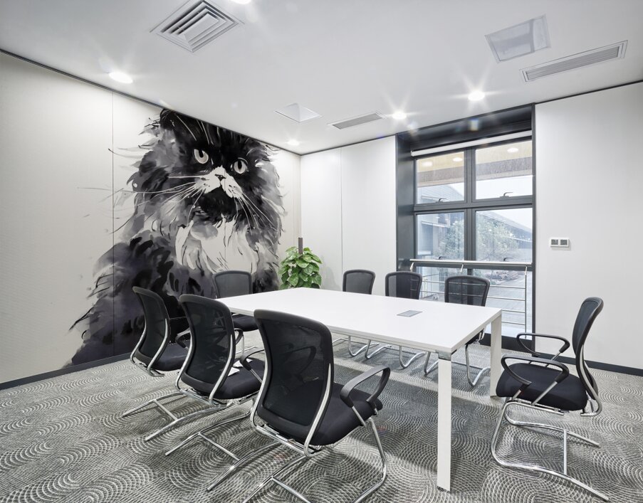 Bad Hair Day Kitty Wall Printing