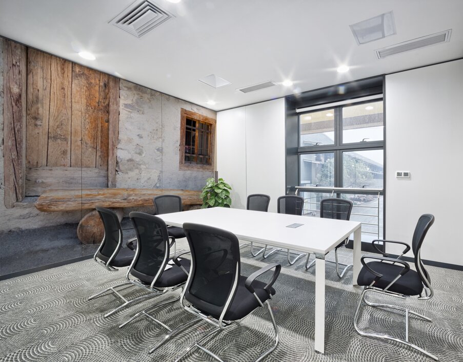 Italian Dolomite Mountains Old Wood Door and Bench Wall Printing