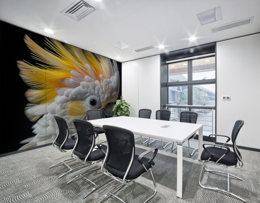 Furry Yellow Cockatoo Wall Printing