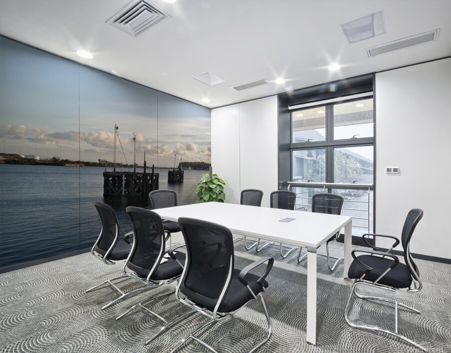 Cardiff Bay dusk wooden structures 1 Wall Printing