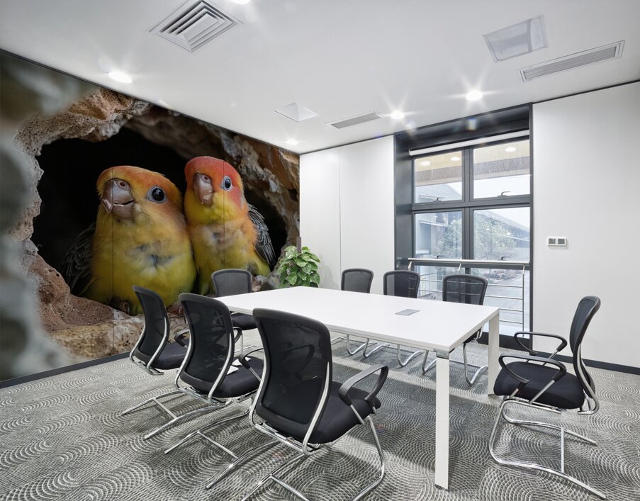 Devoted Lovebirds Wall Printing