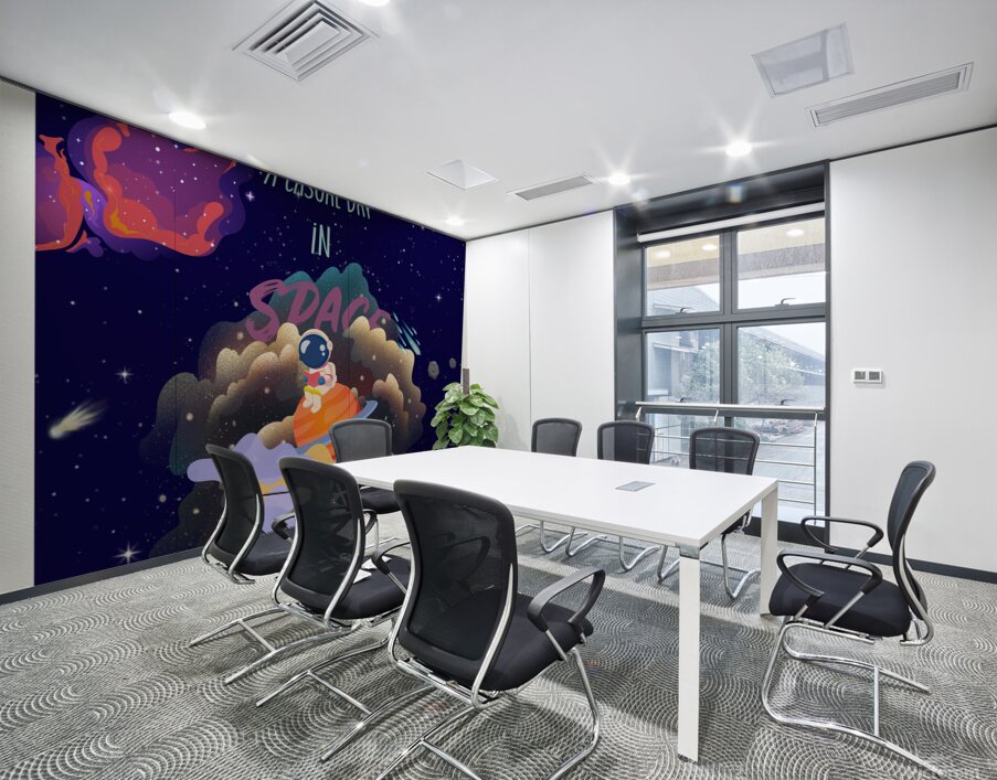 TEXT casual day in space Wall Printing