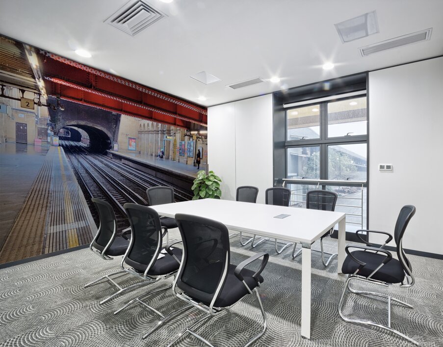 London Tube station tunnel with multiple tracks Wall Printing