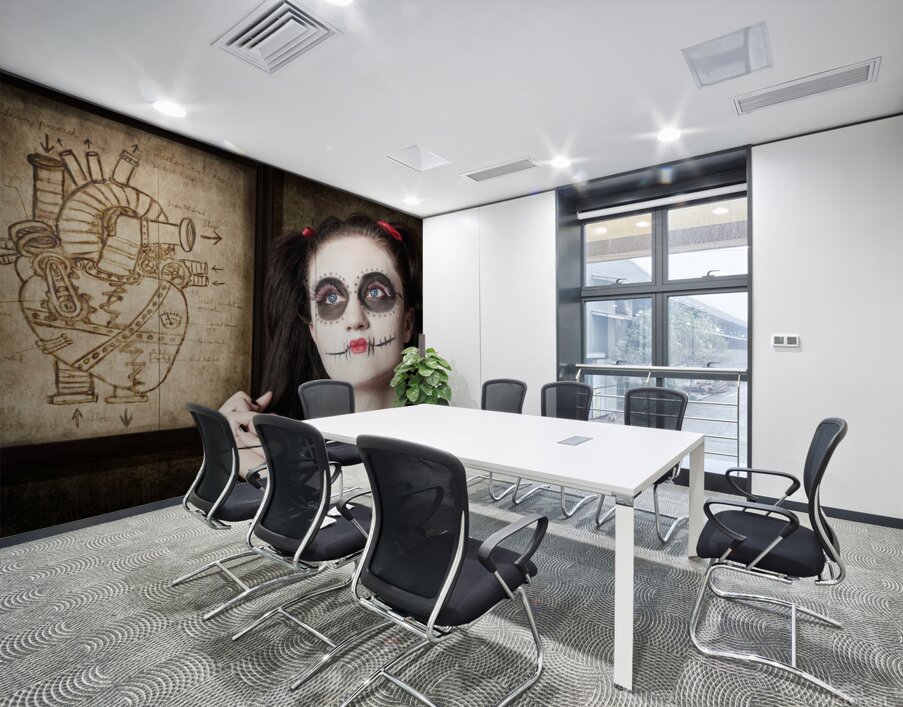 Sugar skull mechanical romance Wall Printing