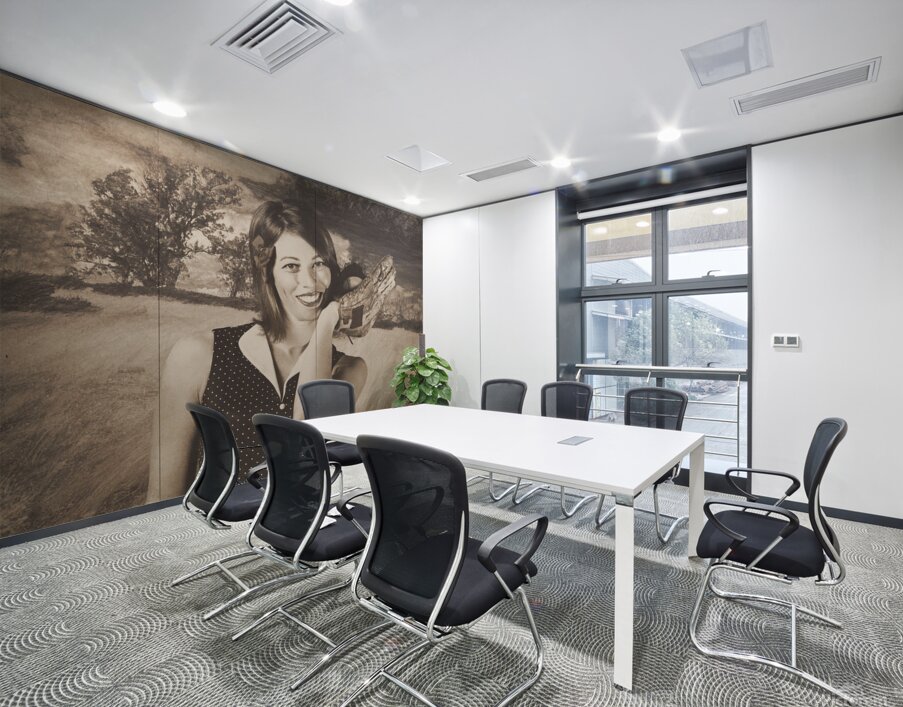 Retro pinup poster girl holding baseball in glove Wall Printing