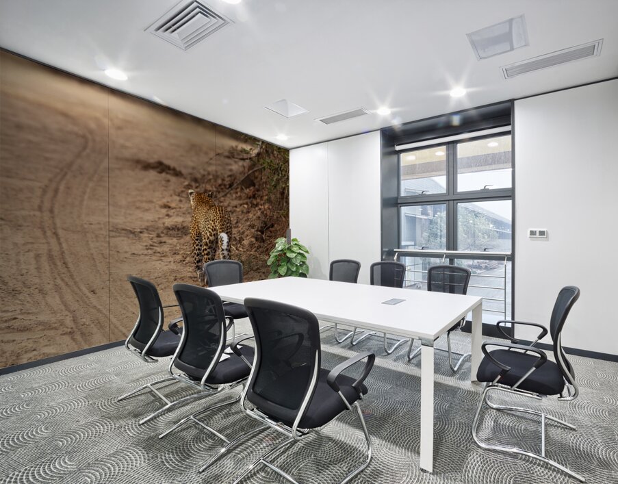 leopard walks in the savannah Wall Printing