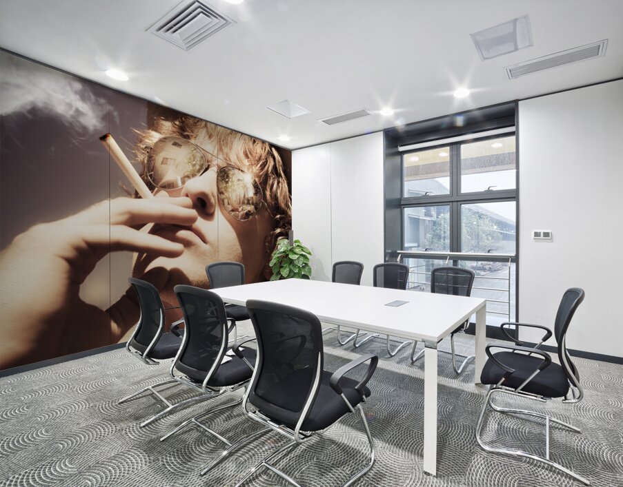 Dude Smoking Cigarette Wall Printing