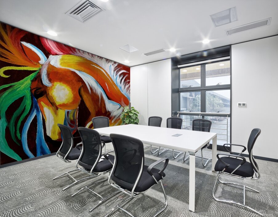 Vibrant Horse Wall Printing