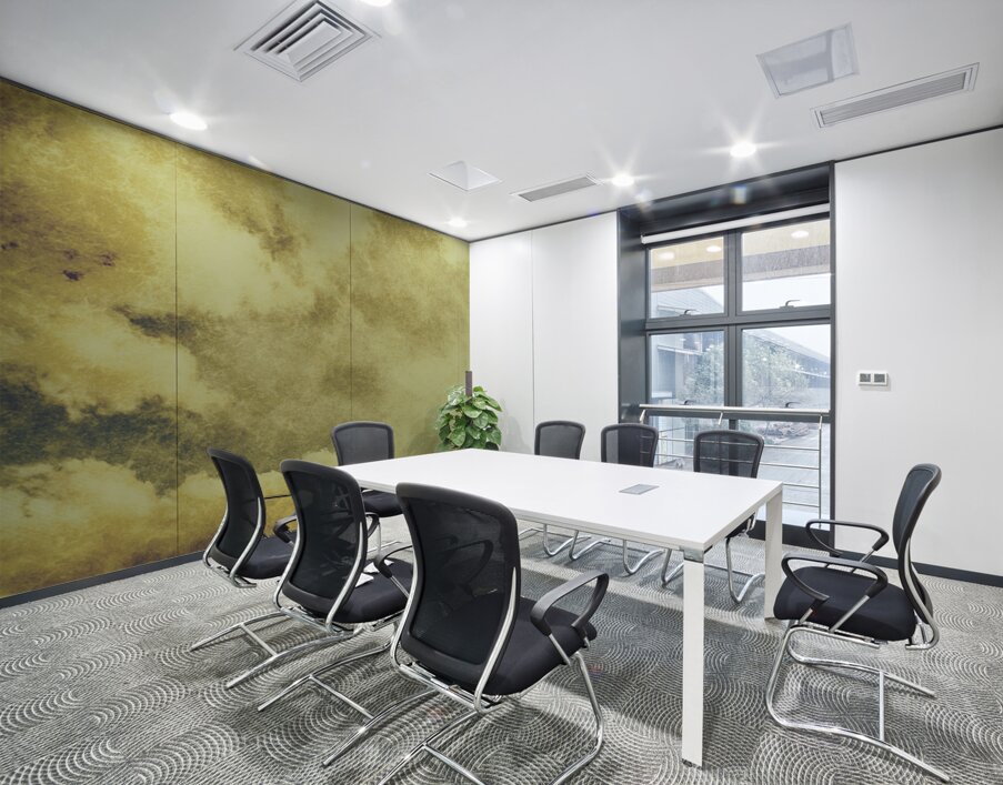 Yellow toned textured grungy cloudscape Wall Printing