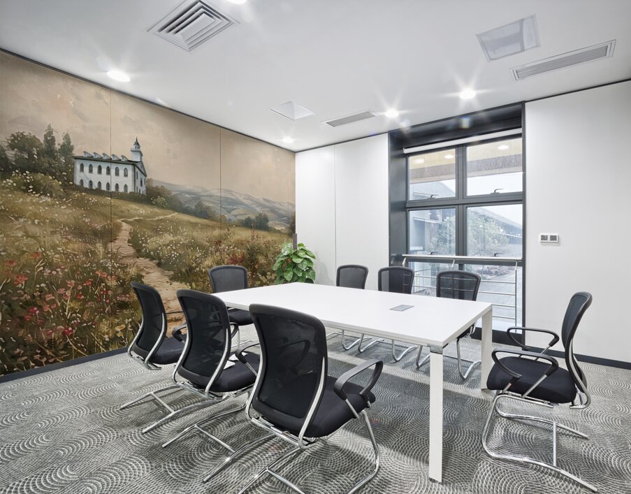 Kirtland Temple in wildflowers Wall Printing