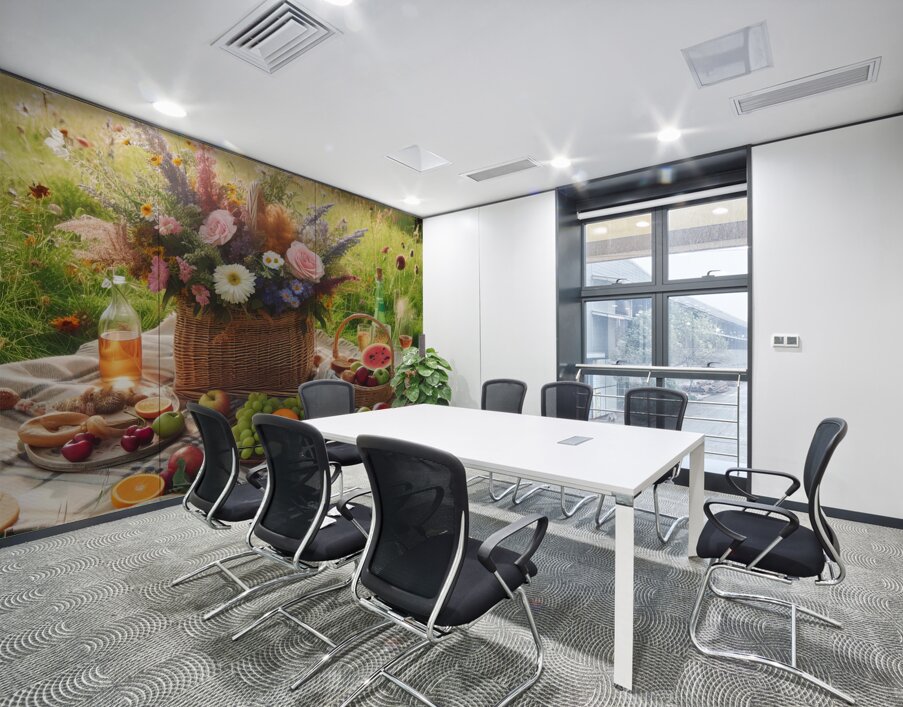 picnic basket in the countryside 1 Wall Printing