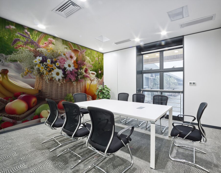 picnic basket in the countryside 8 Wall Printing