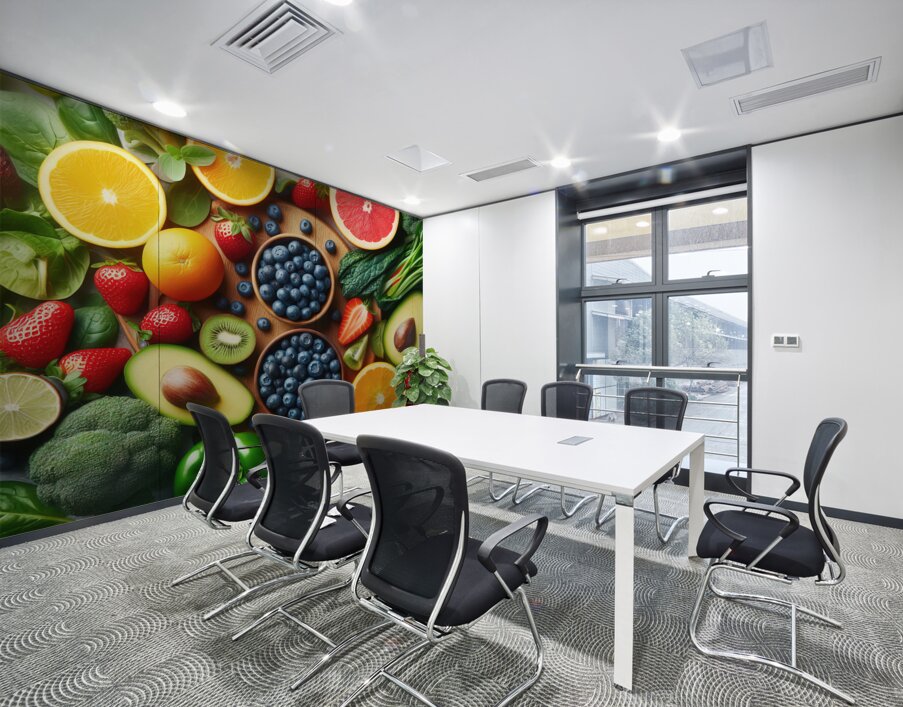 Health food for fitness concept with fruit vegeta Wall Printing