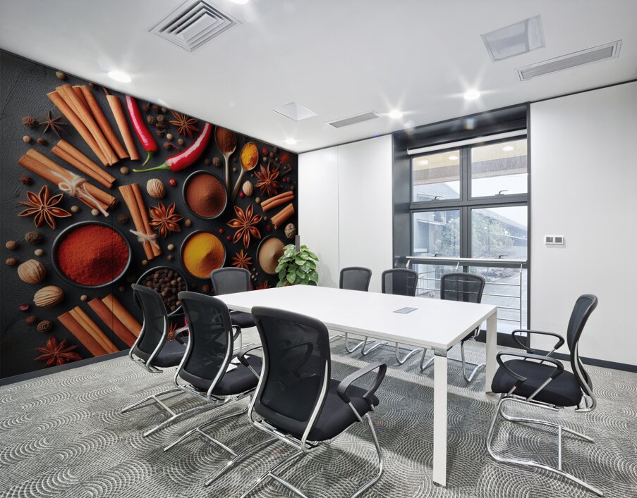 Spices on black background 1 Wall Printing