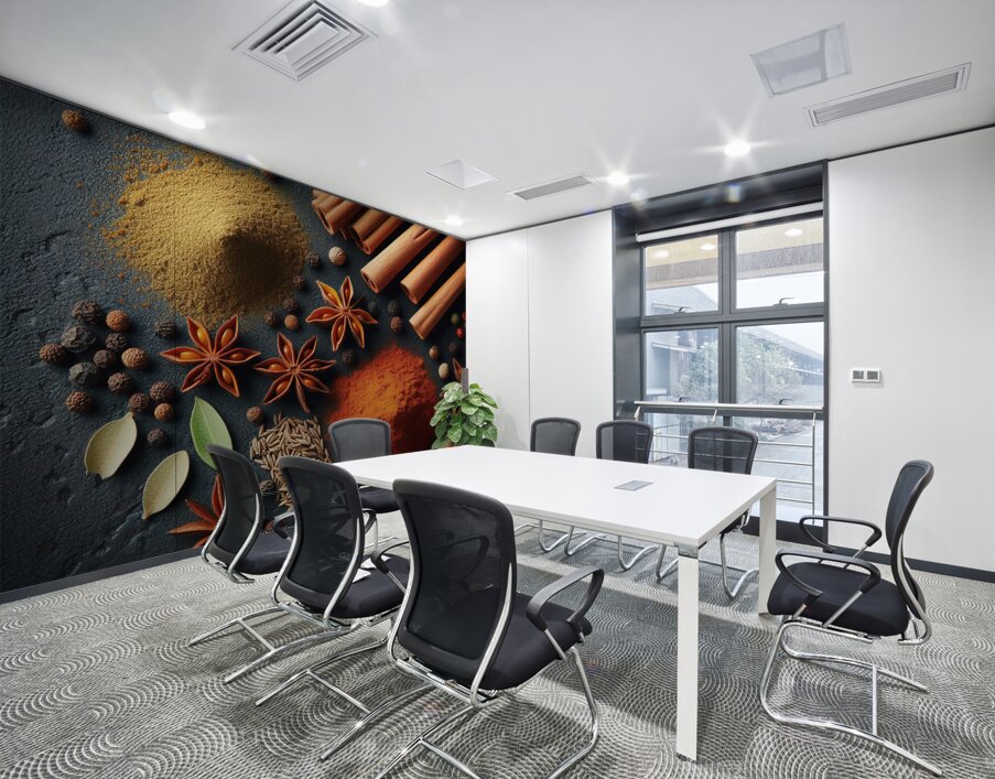 Spices on black background 4 Wall Printing