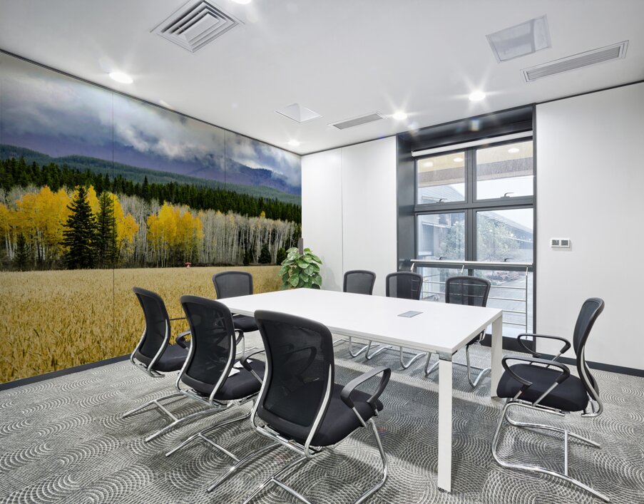 Teton Red Umbrella Wall Printing