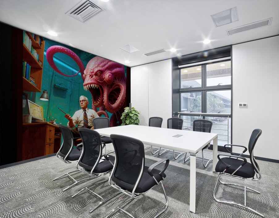 You See This Is The Problem With Monsters Poor Attitude Astounding AI Concept Art by Xzendor7 Wall Printing