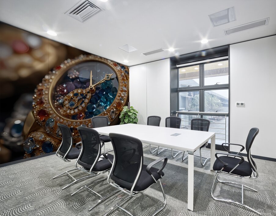 Default Closeup of a watch made of precious stone Wall Printing