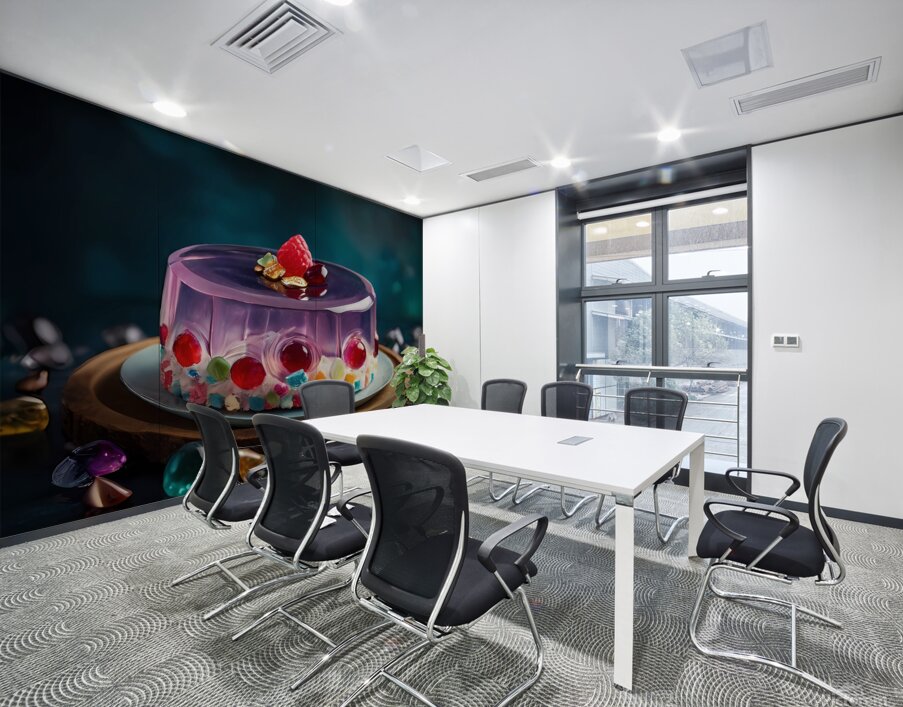 Default Professional photo of jelly cake with gem Wall Printing