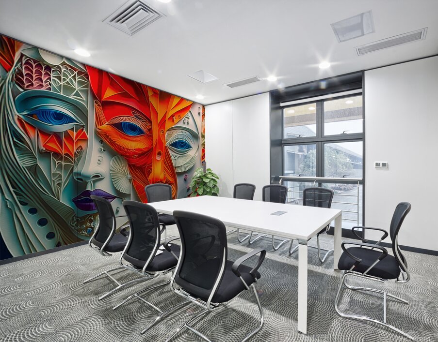 Abstract Women faces 4 Wall Printing