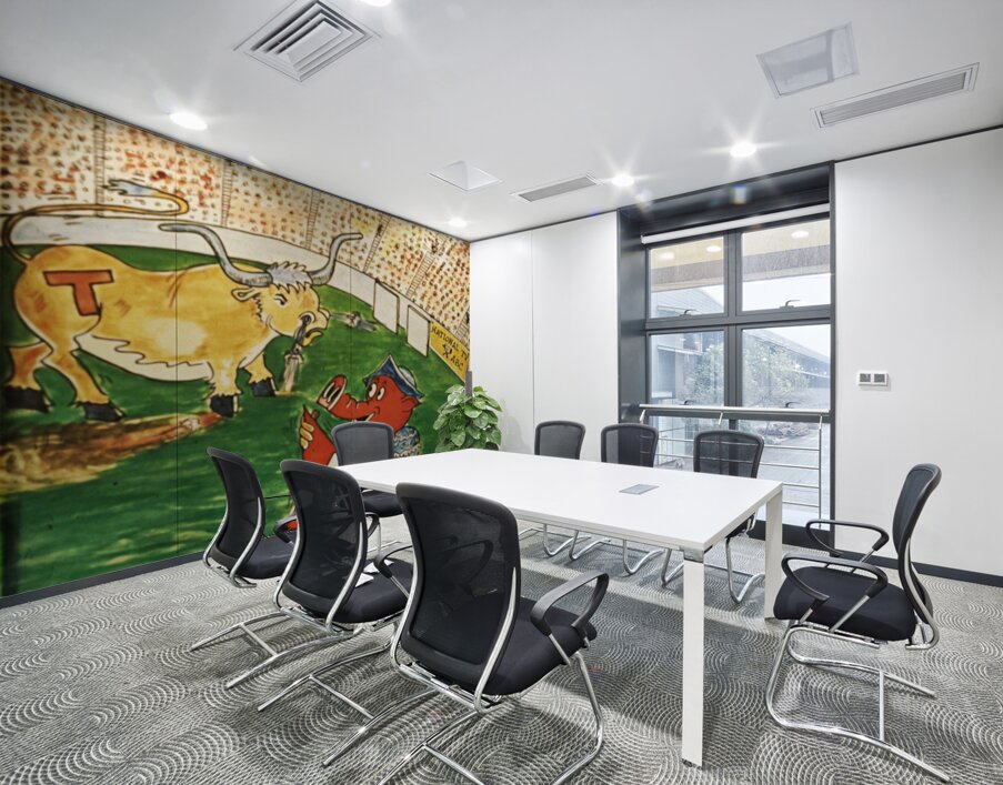 Arkansas Razorback Texas Longhorn Cartoon Art Wall Printing