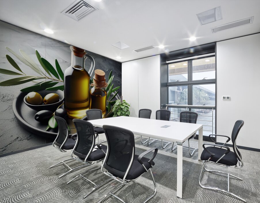 a bottle of extra virgin olive oil on a rustic ba 1714940173.2876 Wall Printing