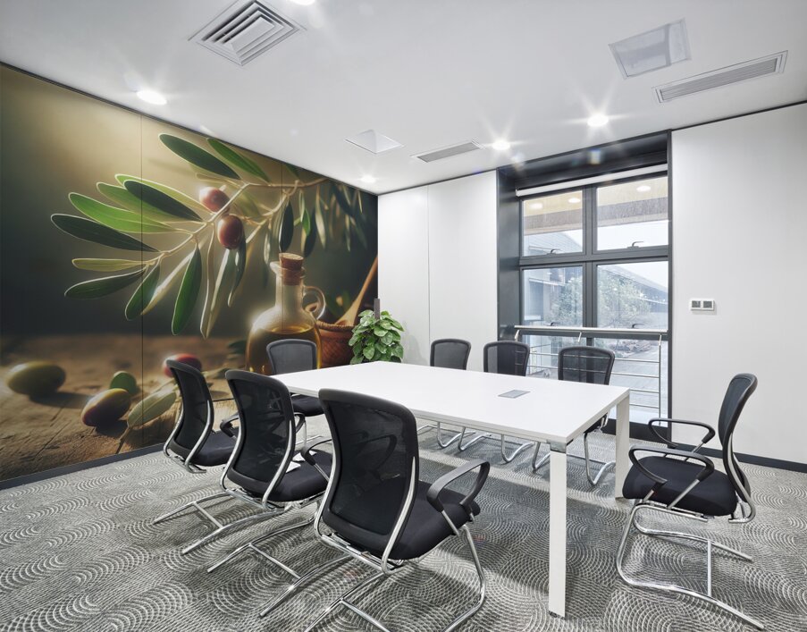 a bottle of extra virgin olive oil on a rustic ba 1714940152.7975 Wall Printing