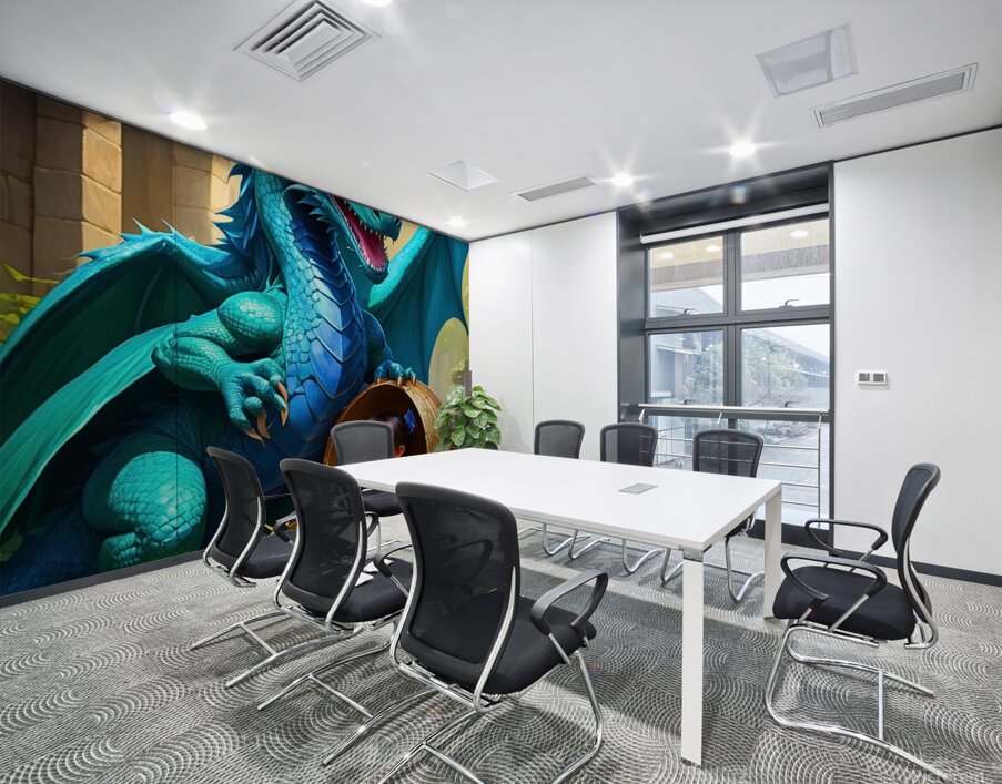 Twin Dragons Wall Printing