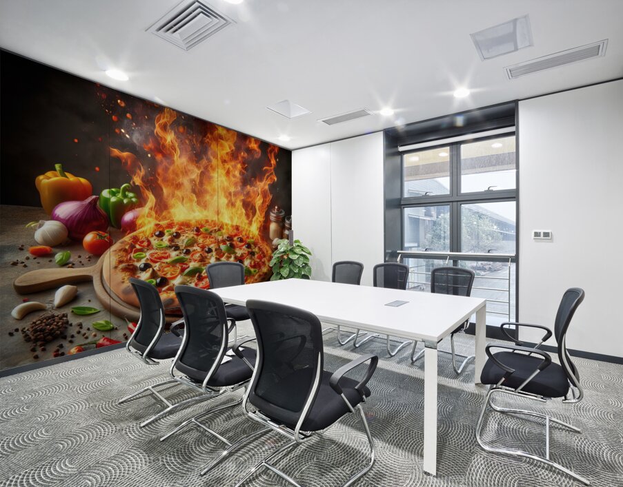 a delicious Italian salami cheese pizza over a wo 1715098744.2811 Wall Printing