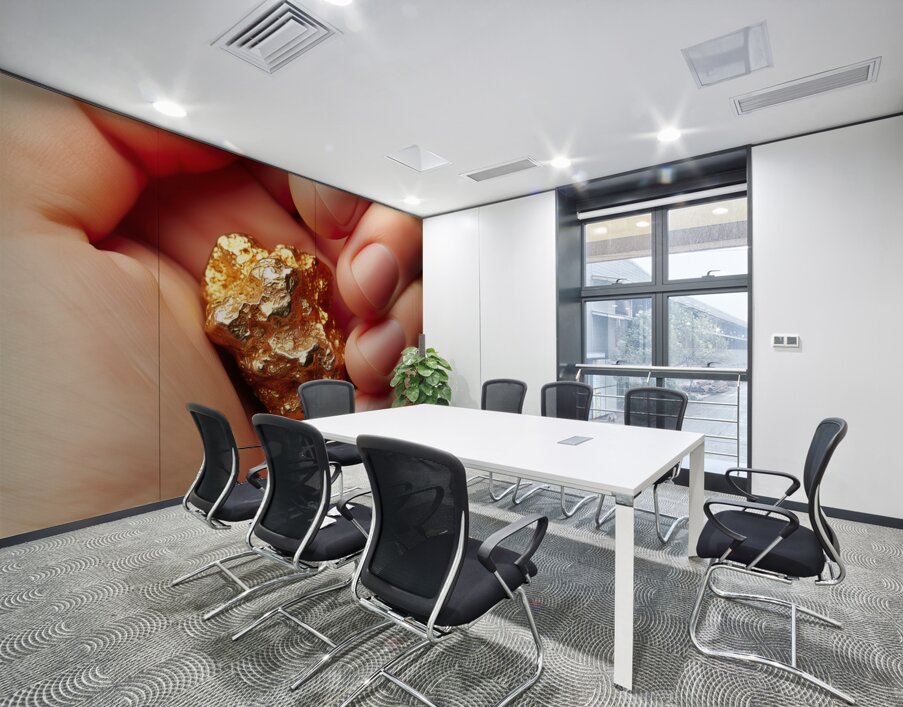 One Troy Ounce California Gold Nugget Wall Printing