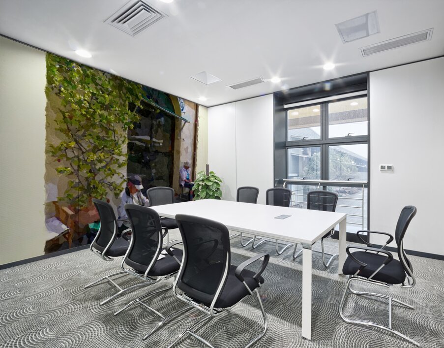 Artists sketching in Luca Wall Printing