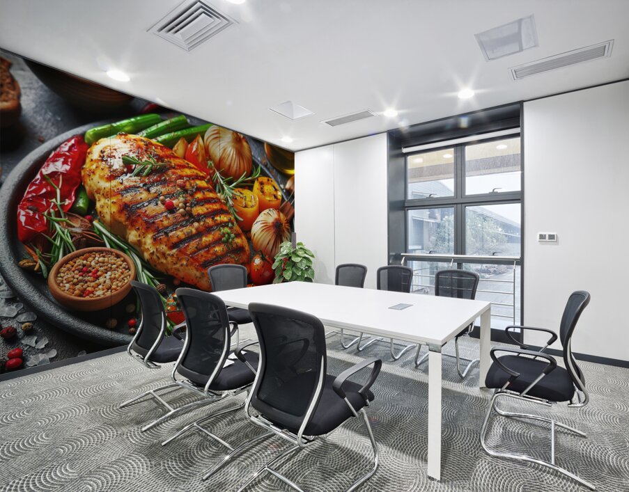 chicken fillet with vegetables vegetable garnish Wall Printing