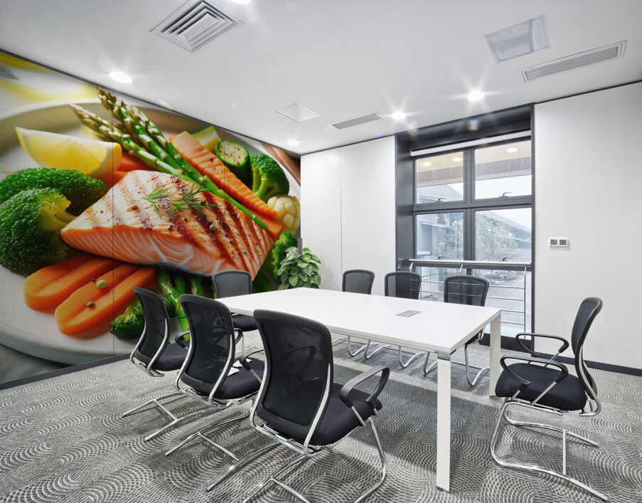 Norwegian salmon salmon with vegetables salmon wi Wall Printing