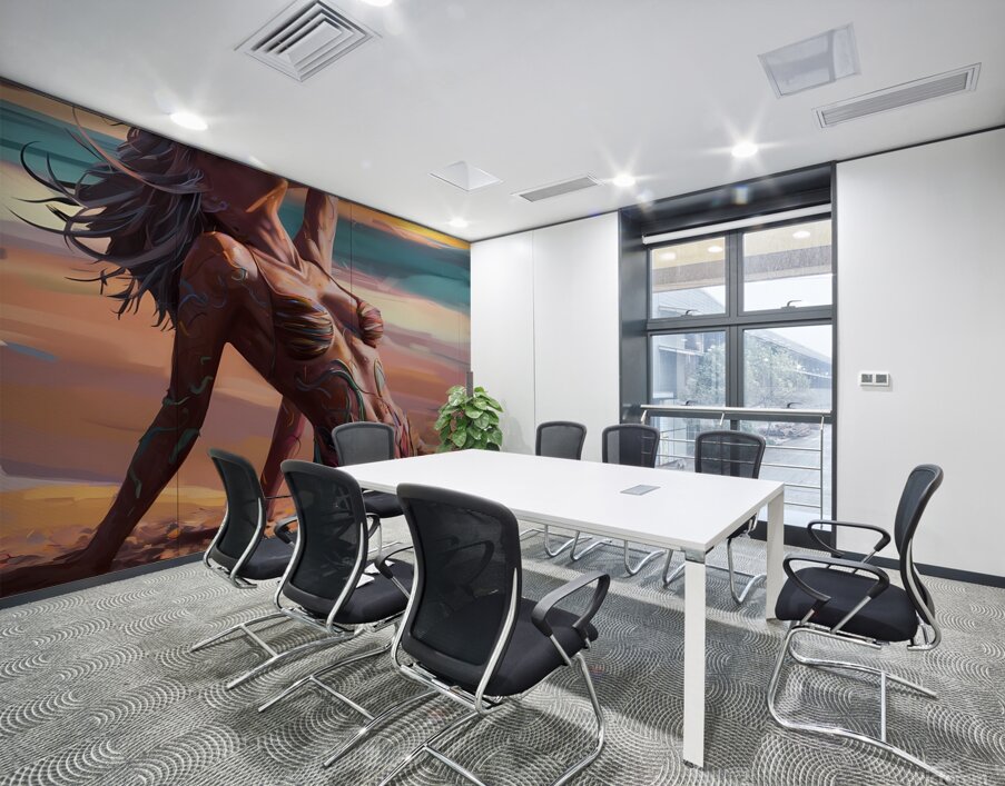 a striking abstract image of a sultry woman lying Wall Printing