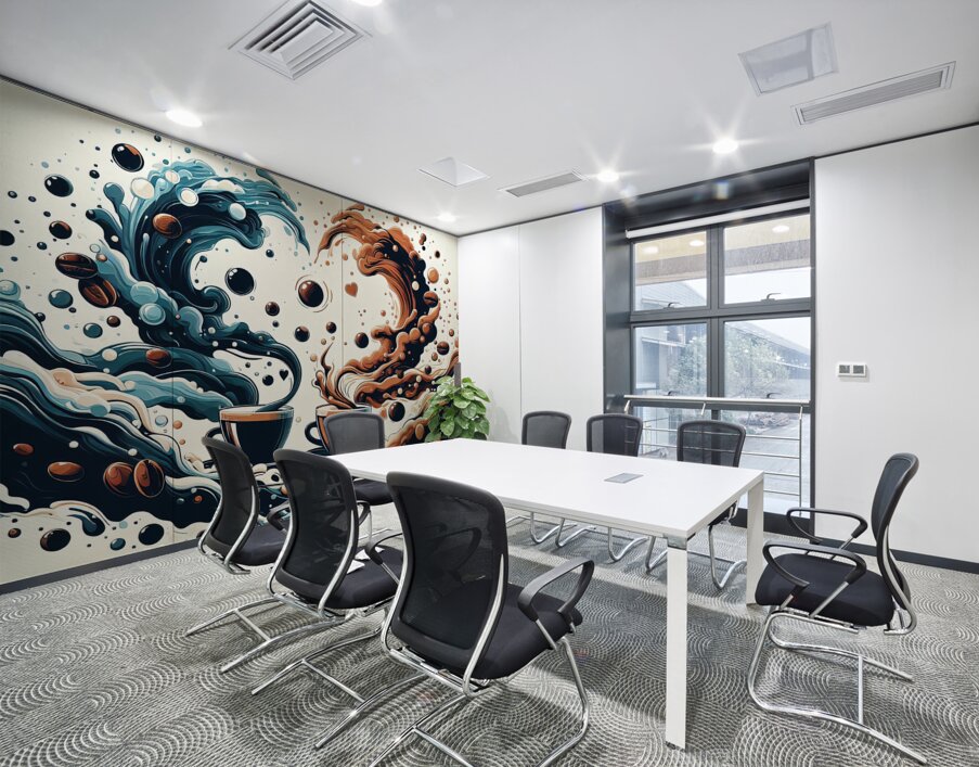 coffee logo illustration design. cup of coffee in 1715462503.055 Wall Printing