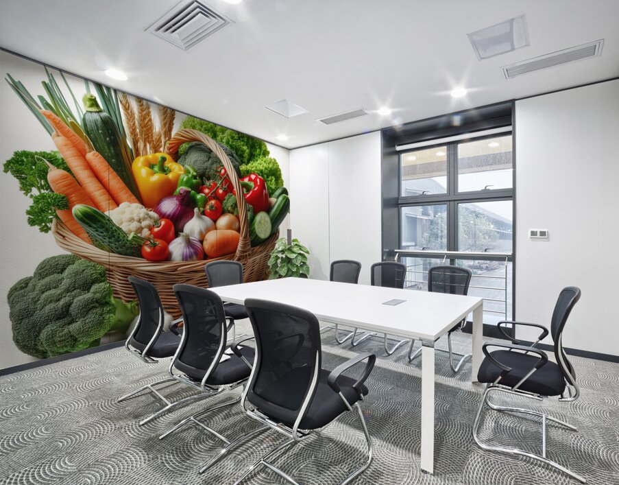 Basket with various fresh vegetables 6 Wall Printing