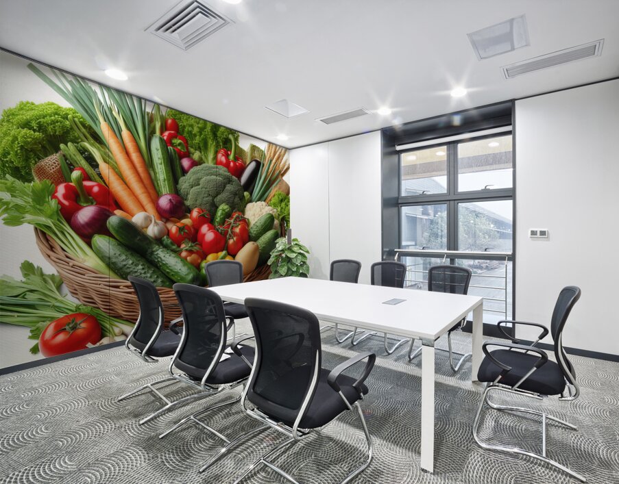 Basket with various fresh vegetables 5 Wall Printing