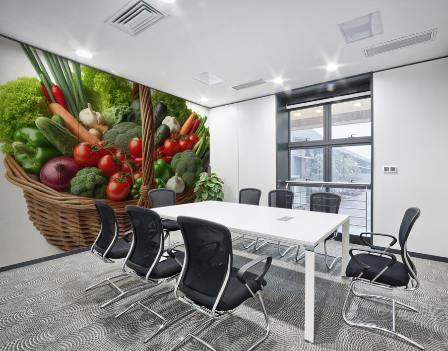 Basket with various fresh vegetables 2 Wall Printing