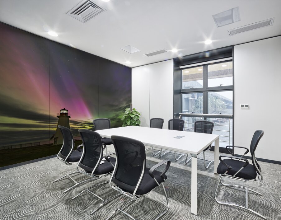 Northern_Lights_on_Cheticamp-Island_at_Enragee_Point_Lighthouse. Wall Printing