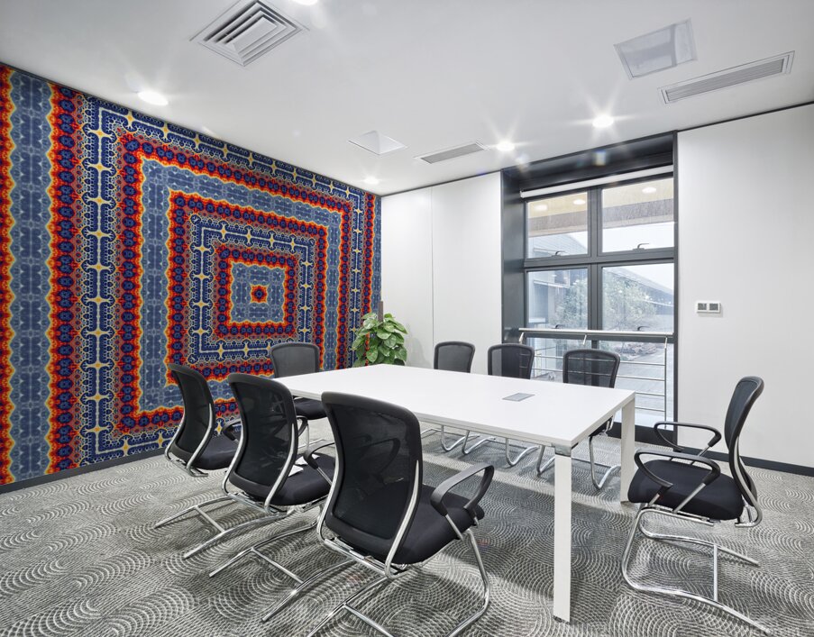 Blue fractal maze 1 Wall Printing