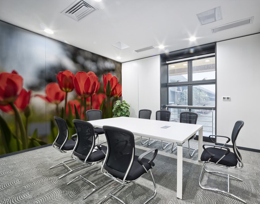 Crimson Blooms Wall Printing