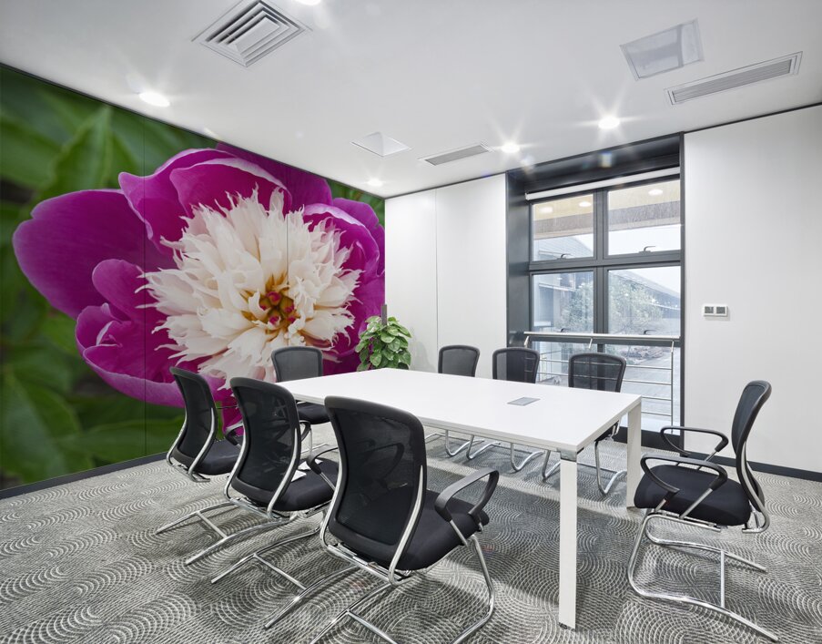 Sorbet Pink and Creme Peonie Flower Wall Printing