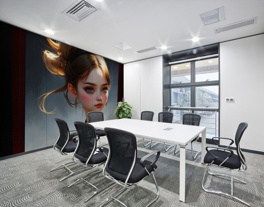 Shes A Doll Captivating AI Concept Art Portrait By Xzendor7 Wall Printing